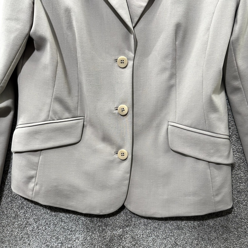 Eileen Fisher Blazer Jacket Women Small Gray 3 Button Notch Lapel Office Career - Picture 4 of 13